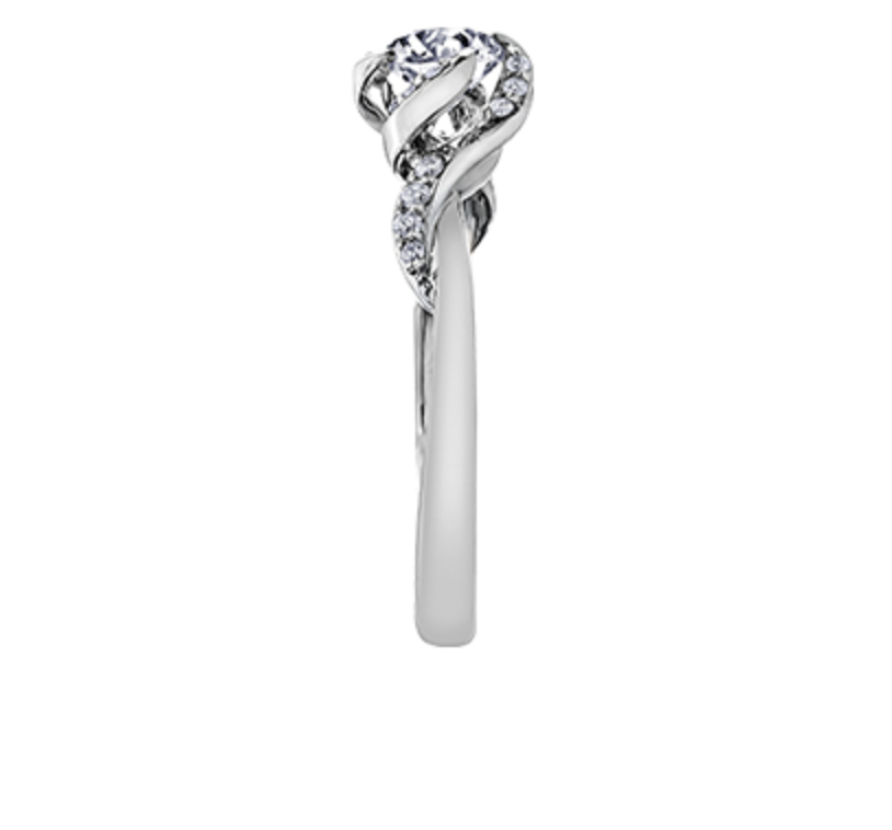 Anillo de compromiso de diamante canadiense brillante redondo de 0,40-0,72 quilates de aleación de paladio en oro blanco de 18 quilates (hipoalergénico)