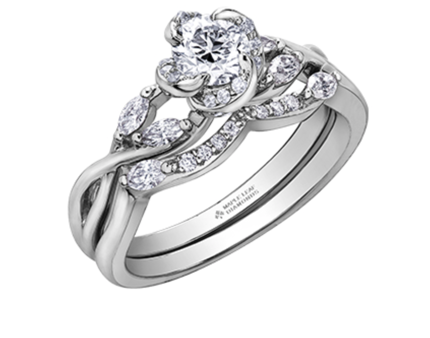 18K White Gold Palladium Alloy (hypoallergenic) 0.93cttw Round Brilliant Canadian Diamond Engagement Ring