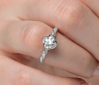 18K White Gold Palladium Alloy (hypoallergenic) 0.51-0.95cttw Round Brilliant Canadian Diamond Engagement Ring