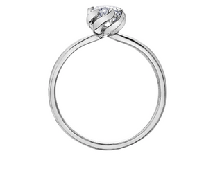18K White Gold Palladium Alloy (hypoallergenic) 0.33-0.55cttw Oval Cut Canadian Diamond Engagement Ring