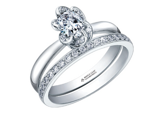 18K White Gold Palladium Alloy (hypoallergenic) 0.33-0.55cttw Oval Cut Canadian Diamond Engagement Ring