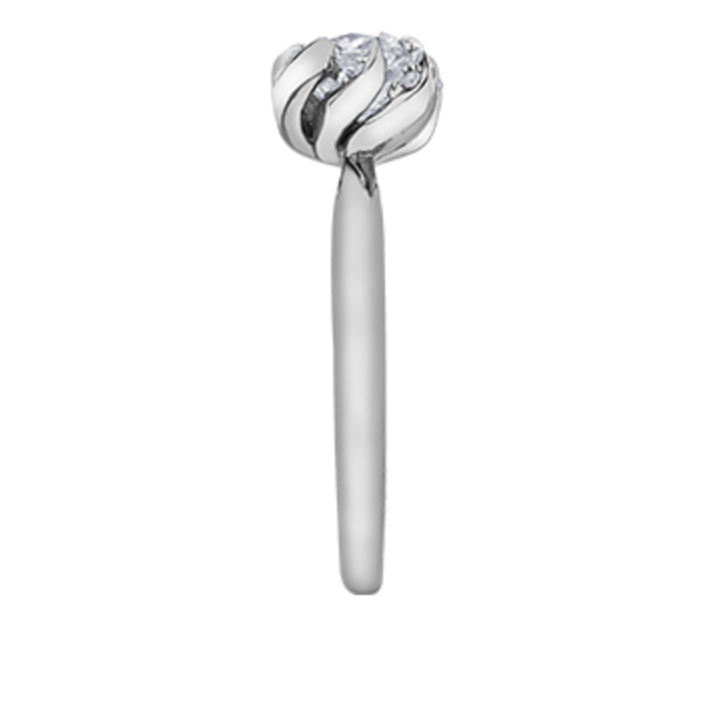 18K White Gold Palladium Alloy (hypoallergenic) 0.33-1.08cttw Princess Cut Canadian Diamond Engagement Ring