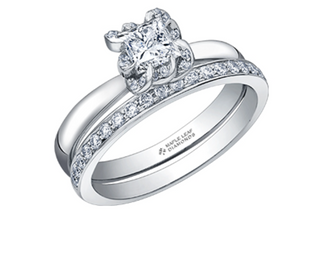18K White Gold Palladium Alloy (hypoallergenic) 0.33-1.08cttw Princess Cut Canadian Diamond Engagement Ring