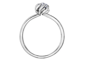 18K White Gold Palladium Alloy (hypoallergenic) 0.46-0.56cttw Pear Shape Canadian Diamond Engagement Ring