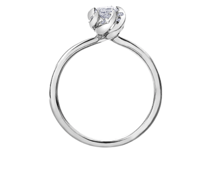 18K White Gold Palladium Alloy (hypoallergenic) 0.56cttw Marquise Shape Canadian Diamond Engagement Ring