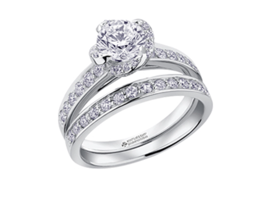 18K White Gold Palladium Alloy (hypoallergenic) 0.60-1.35cttw Round Brilliant Canadian Diamond Engagement Ring