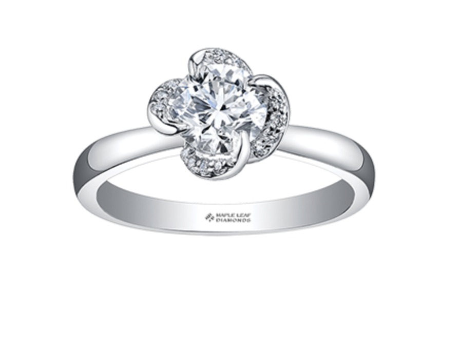 18K White Gold Palladium Alloy (hypoallergenic) 0.25-1.08cttw Round Brilliant Canadian Diamond Engagement Ring