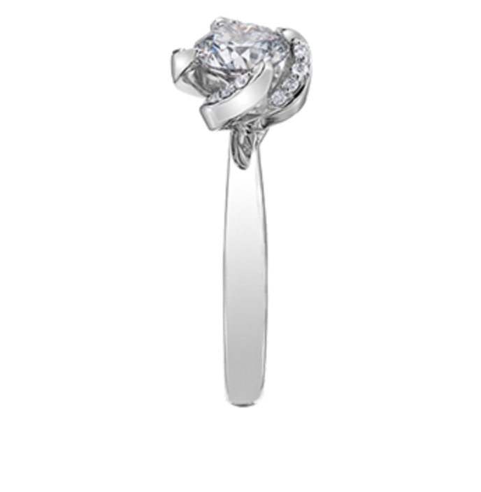 18K White Gold Palladium Alloy (hypoallergenic) 0.25-1.08cttw Round Brilliant Canadian Diamond Engagement Ring