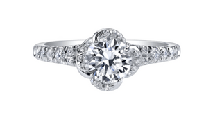 18K White Gold Palladium Alloy (hypoallergenic) 0.50-1.33cttw Round Brilliant Canadian Diamond Engagement Ring