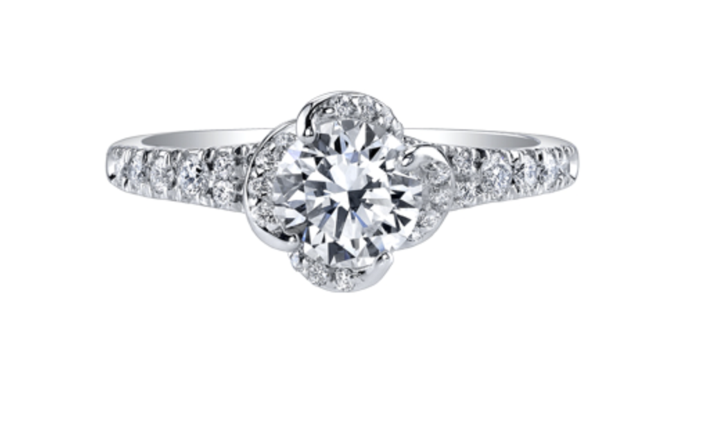 Copia del anillo de compromiso de diamantes canadienses brillantes redondos de 0,50 a 1,33 quilates, aleación de paladio en oro blanco de 18 quilates (hipoalergénico)