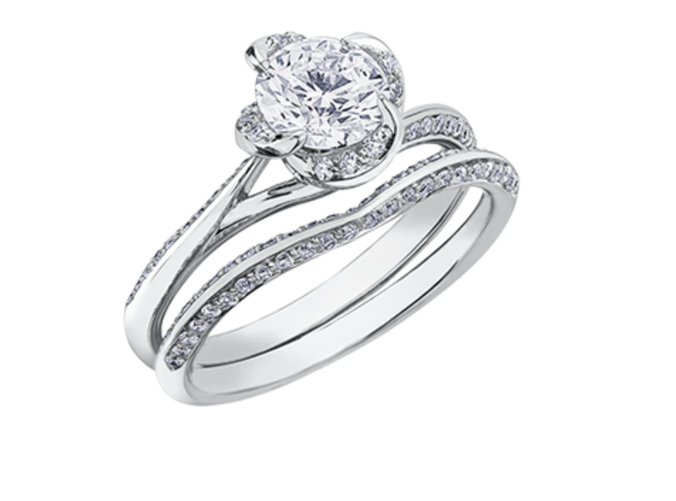 18K White Gold Palladium Alloy (hypoallergenic) -1.15cttw Round Brilliant Canadian Diamond Engagement Ring