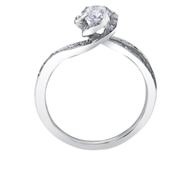18K White Gold Palladium Alloy (hypoallergenic) 0.50-0.90cttw Round Brilliant Canadian Diamond Engagement Ring
