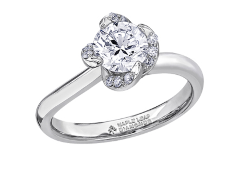 18K White Gold Palladium Alloy (hypoallergenic) 0.40-1.10cttw Round Brilliant Canadian Diamond Engagement Ring