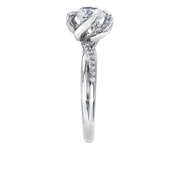 18K White Gold Palladium Alloy (hypoallergenic) 0.45-1.20cttw Round Brilliant Canadian Diamond Engagement Ring