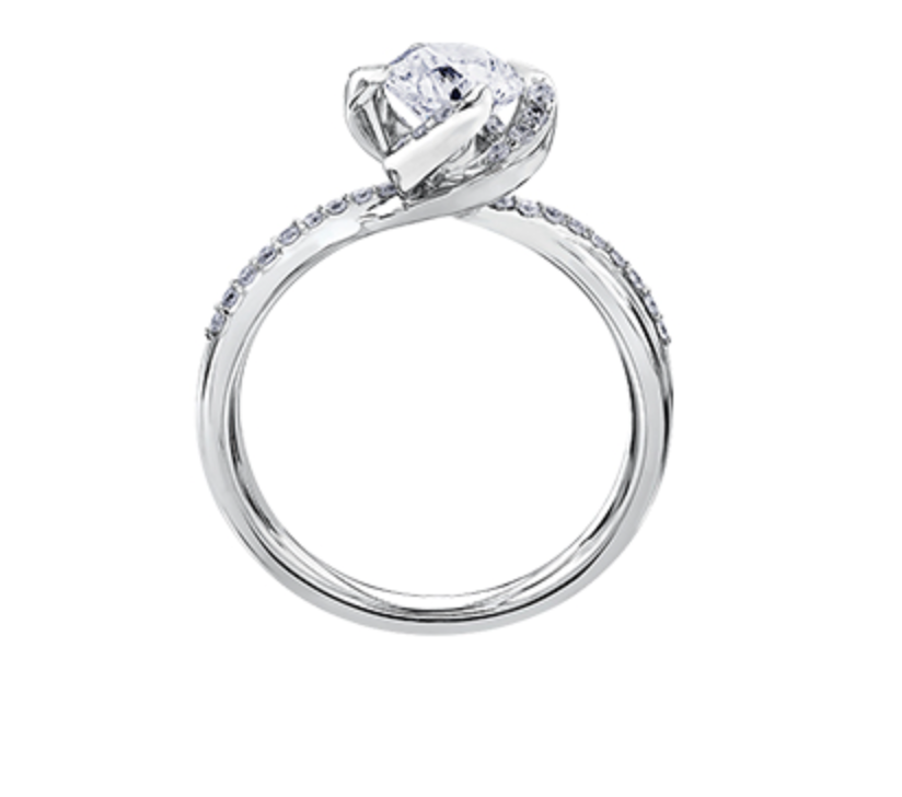 18K White Gold Palladium Alloy (hypoallergenic) 0.45-1.20cttw Round Brilliant Canadian Diamond Engagement Ring