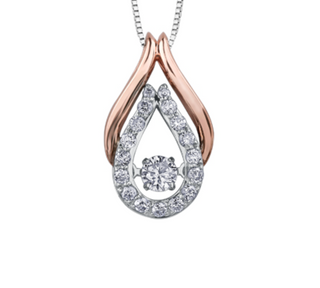 Colgante de diamantes brillantes de 0,25 quilates en oro blanco, amarillo o rosa de 10 quilates, 18"