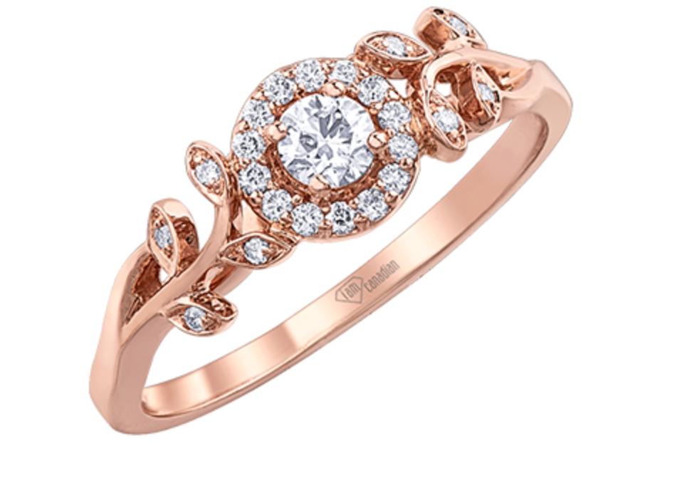 10K Rose Gold  0.25cttw Canadian Diamond Engagement Ring