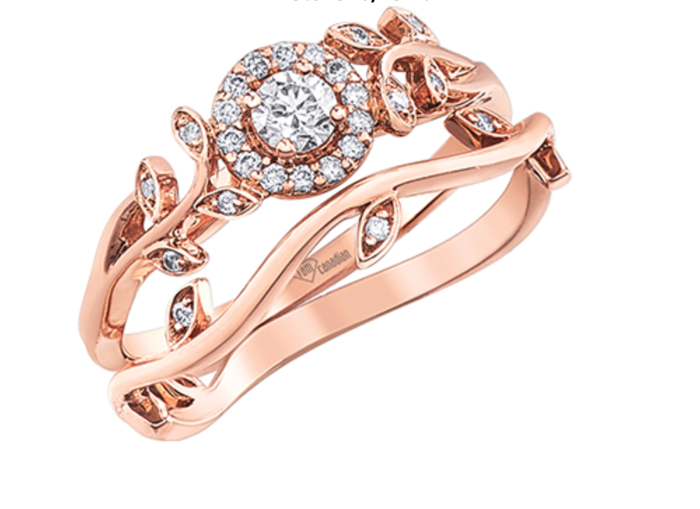 10K Rose Gold  0.25cttw Canadian Diamond Engagement Ring