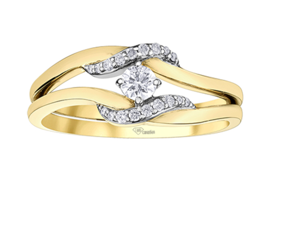 10K Yellow Gold 0.18cttw Canadian Diamond Engagement Ring