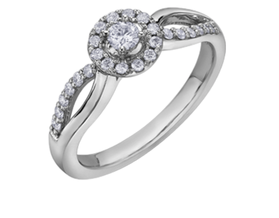 10K White Gold 0.30cttw Canadian Diamond Engagement Ring