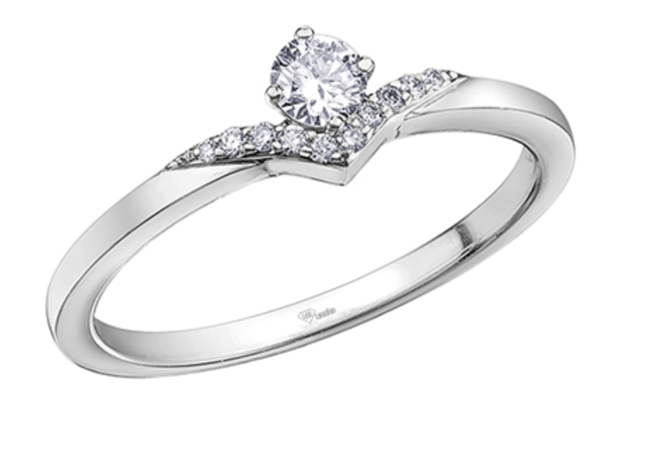 10K White Gold 0.21cttw Canadian Diamond Engagement Ring