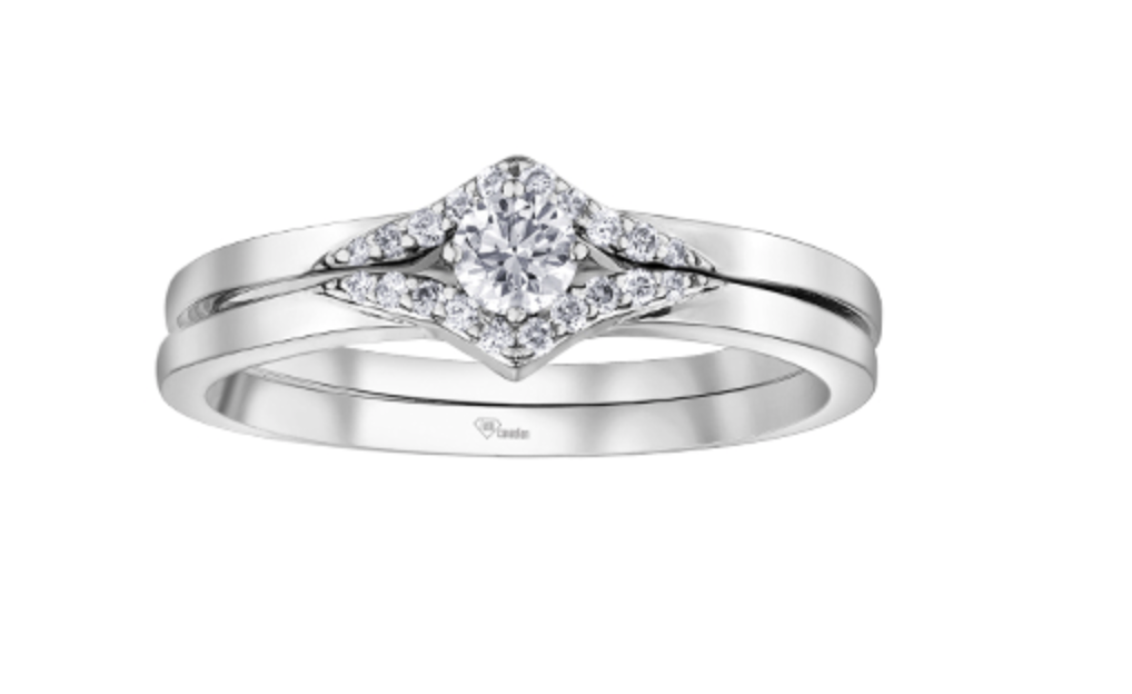 10K White Gold 0.21cttw Canadian Diamond Engagement Ring