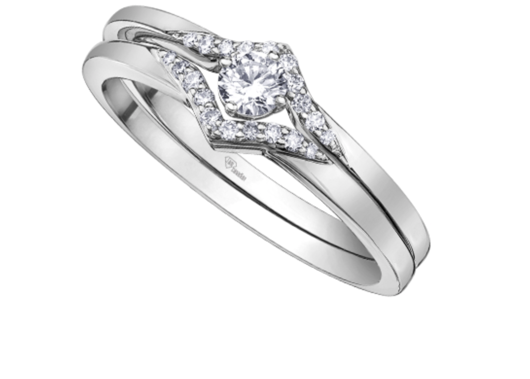 10K White Gold 0.21cttw Canadian Diamond Engagement Ring