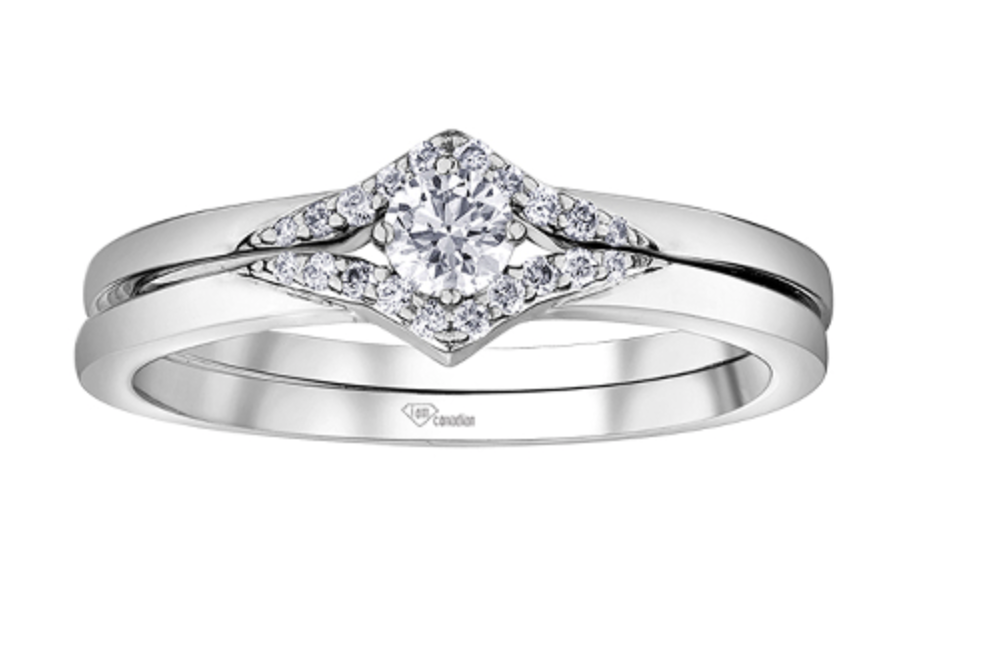 10K White Gold 0.21cttw Canadian Diamond Engagement Ring