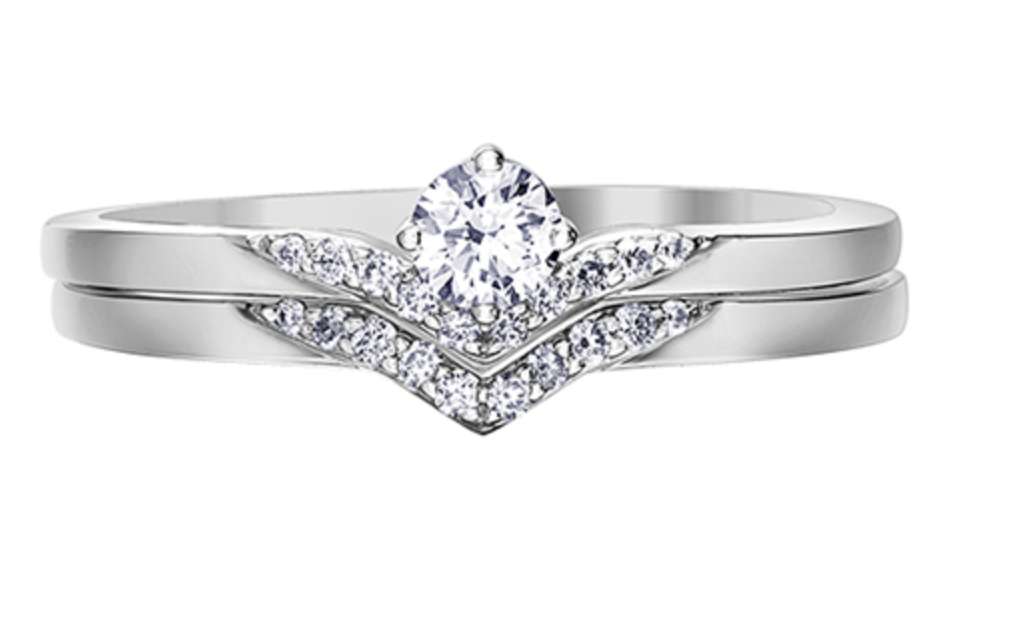 10K White Gold 0.21cttw Canadian Diamond Engagement Ring