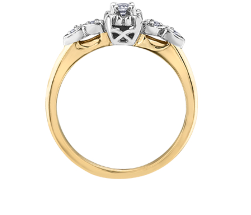 10K Yellow Gold 0.10cttw Canadian Diamond Engagement Ring