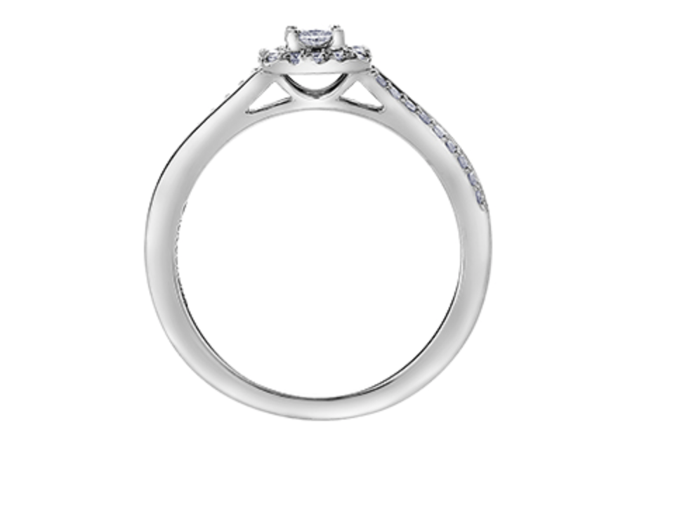 10K White Gold 0.30cttw Princess Canadian Diamond Engagement Ring