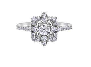 14K White Gold 0.75cttw Canadian Diamond Engagement Ring