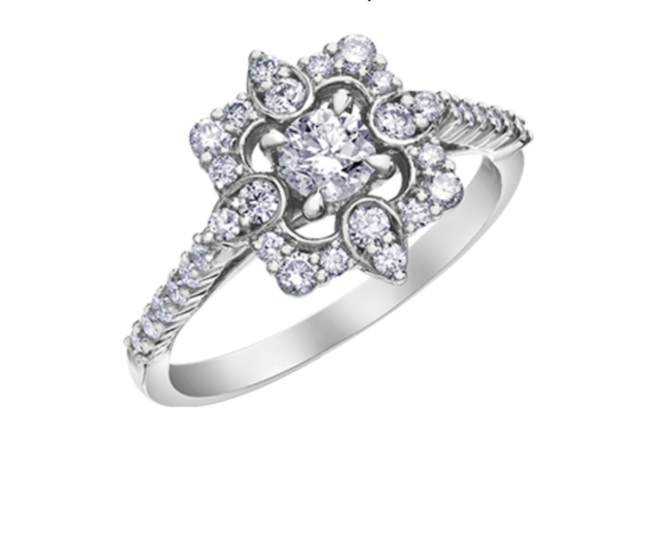 14K White Gold 0.75cttw Canadian Diamond Engagement Ring
