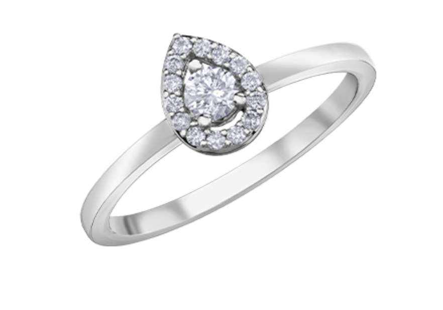 14K White Gold 0.21cttw Round Brilliant Canadian Diamond Engagement Ring