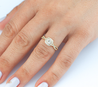 10K Yellow Gold 0.50cttw Princess Cut Canadian Diamond Engagement Ring