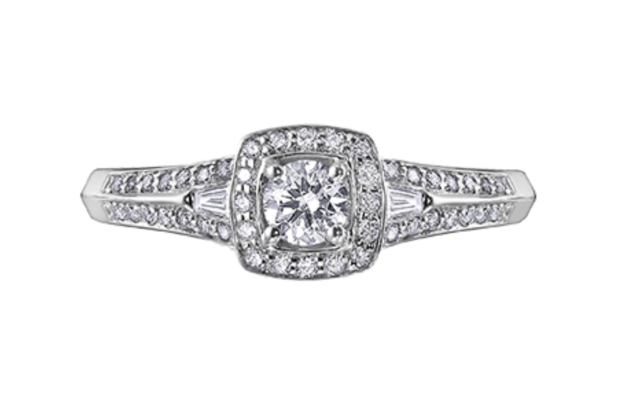 14K White Gold 0.45-95cttw Round Brilliant Canadian Diamond Engagement Ring