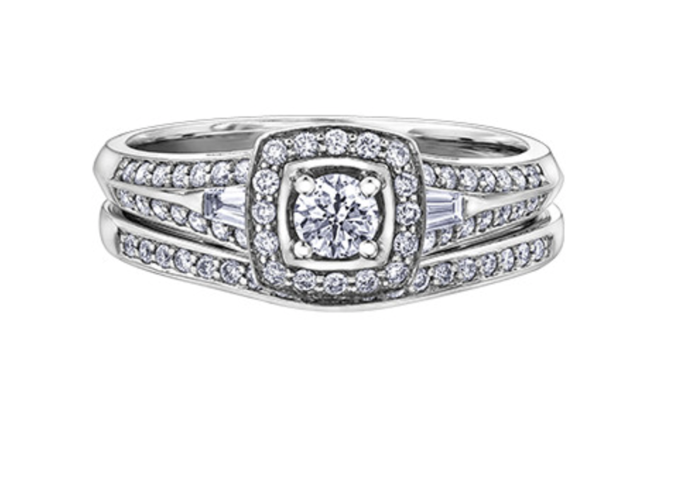 14K White Gold 0.45-95cttw Round Brilliant Canadian Diamond Engagement Ring