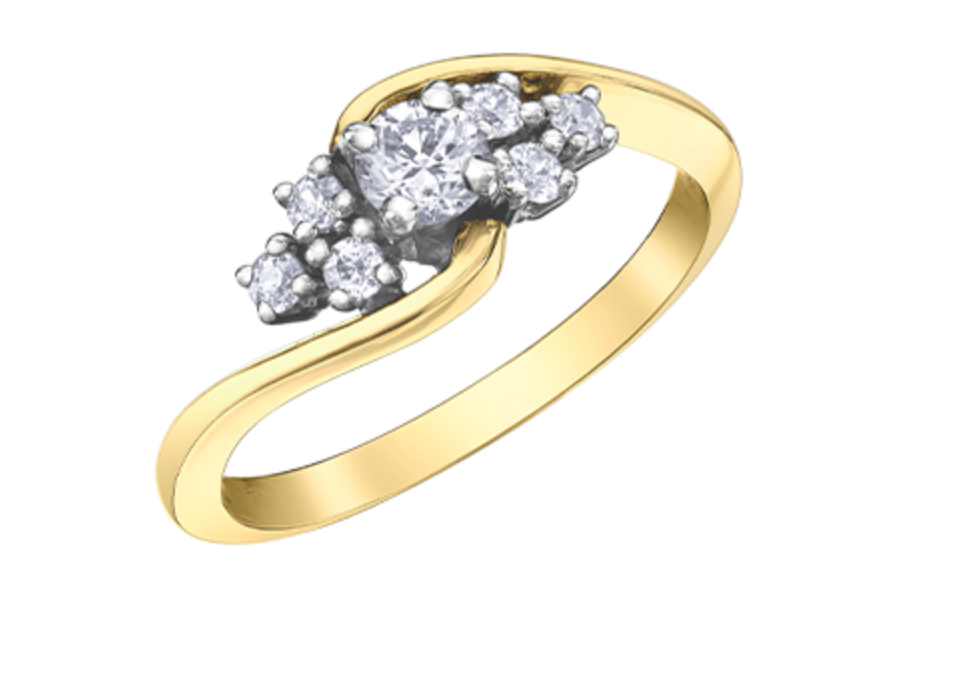 10K Yellow Gold 0.40cttw Round Brilliant Canadian Diamond Engagement Ring