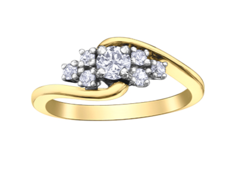 10K Yellow Gold 0.40cttw Round Brilliant Canadian Diamond Engagement Ring