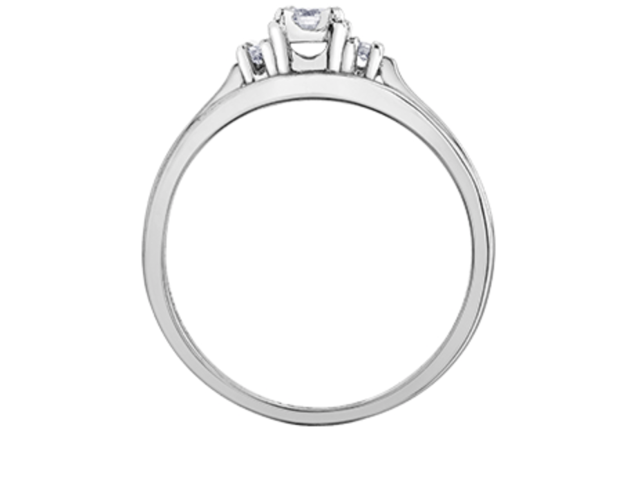 10K White Gold 0.18cttw Round Brilliant Canadian Diamond Engagement Ring