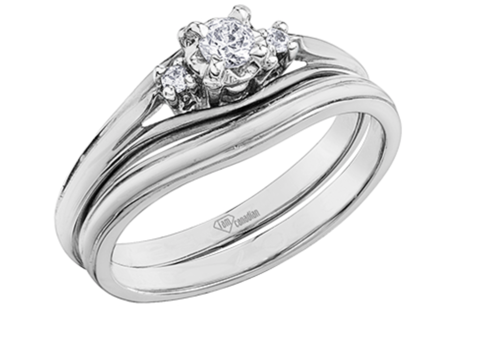 10K White Gold 0.18cttw Round Brilliant Canadian Diamond Engagement Ring