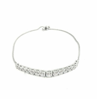 Sterling Silver & Cubic Zirconia Bracelet 7"