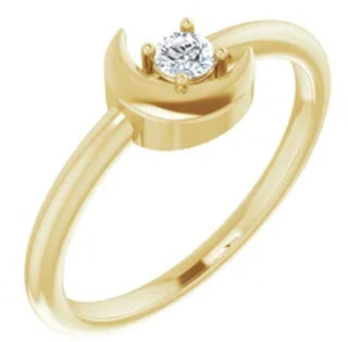 Anillo celeste de diamante natural amarillo de 14 quilates de 1/10 quilates