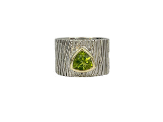 Anillo de plata de ley con peridoto de 1,30 quilates, talla 8