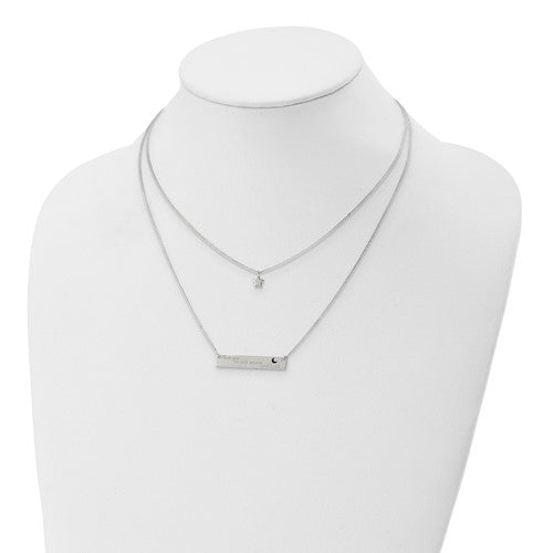 Necklace with a bar pendant on a mannequin bust against a white background