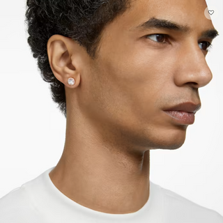 Swarovski Constella/Una Angelic stud earrings, Round cut, Pavé, White, Rose gold-tone plated - 5636275/5648995 (SS)