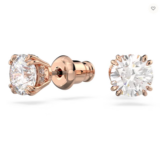 Swarovski Constella stud earrings, Round cut, White, Rose gold-tone plated - 5638801/5648994 (SS)