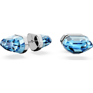 Blue gemstone earrings on a white background