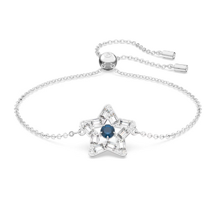 Swarovski Stella Bracelet, Star, Blue, Rhodium Plated 5639187- Discontinued