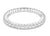 Diamond ring with baguette and round cut stones on a white background